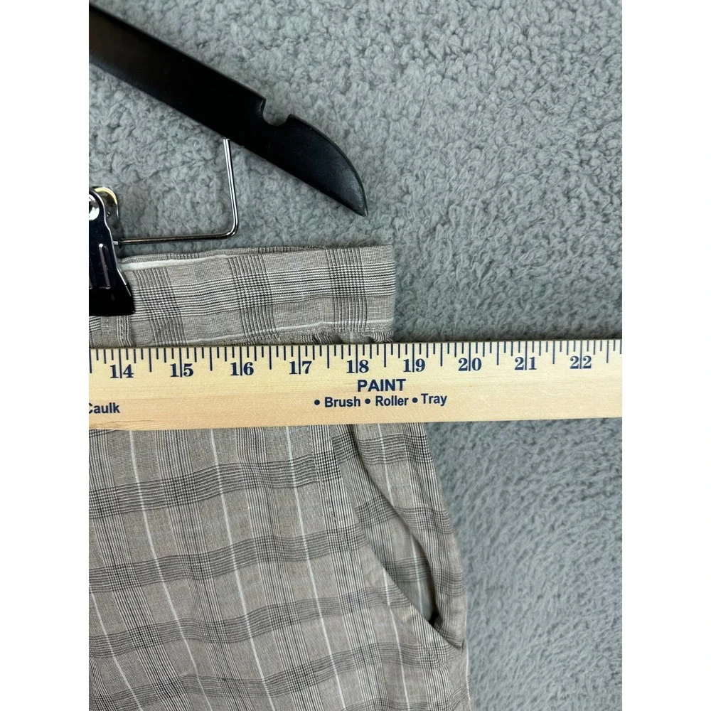 Banana Republic Linen Blend Gray Casual Chino Shorts Size 36 Plaid Men Golf